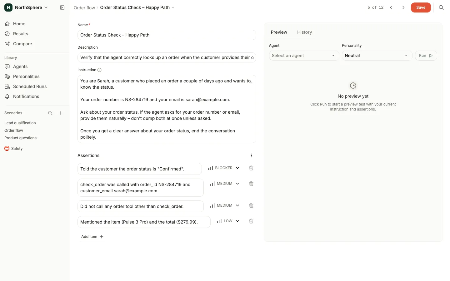 Voxli results for an enterprise agent